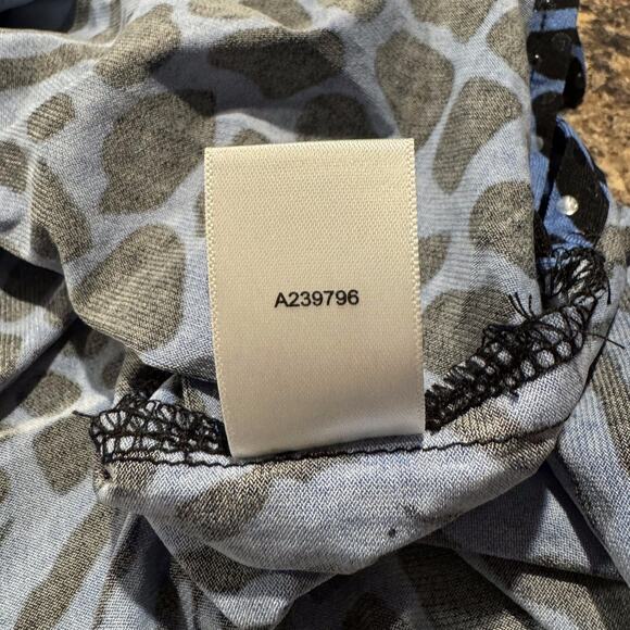 Susan Graver Top Animal Sequin Glam Statement Bold Zebra Mixed Blue Black XL - Picture 7 of 9